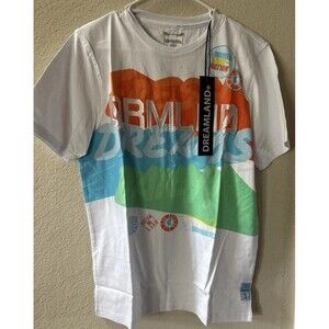 DREAMLAND Men’s White Tropical Graphic T-Shirt~Size M NWT